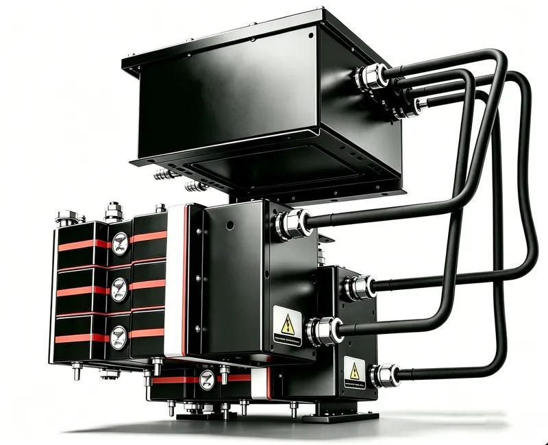 EAK chopper assembly showing water-cooled modules and coolant piping