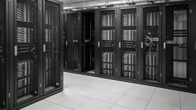 Data center racks during commissioning